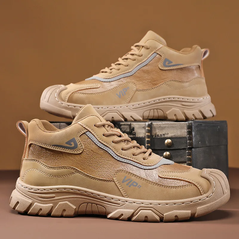 

Мужская повседневная спортивная обувь, Осень-зима, рабочая обувь, уличная спортивная обувь, Рабочая обувь, износостойкая Мужская обувь с вы...