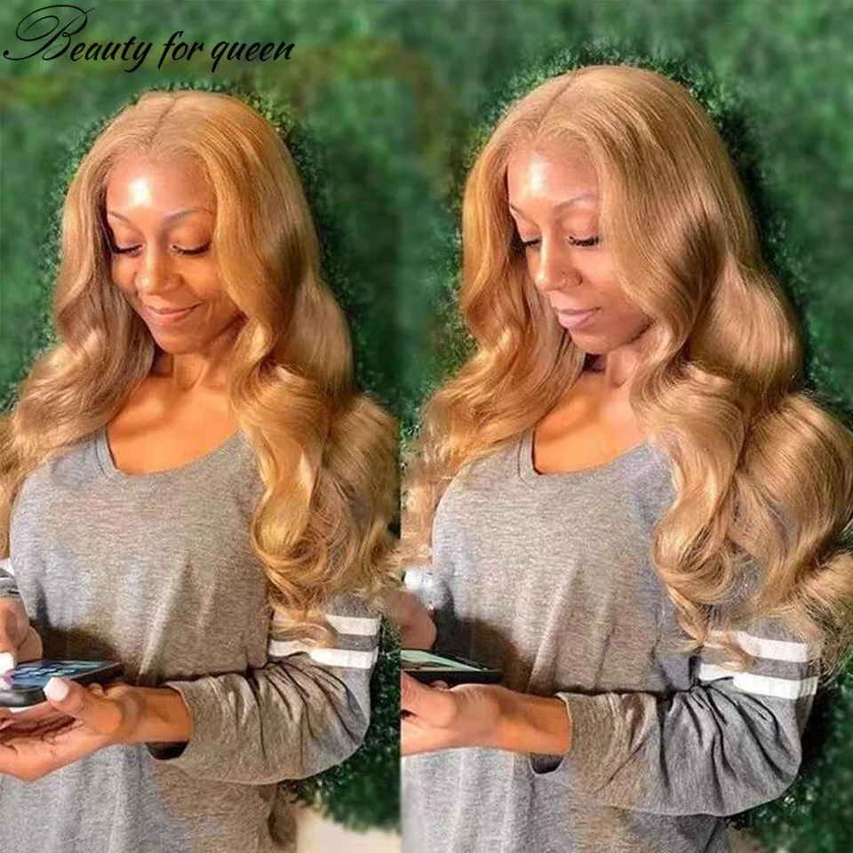 

Body Wave Lace Front Human Hair Wigs For Black Women Brown Colored Wigs HD Transparent Lace Frontal Wigs 150%Density Pre Plucked