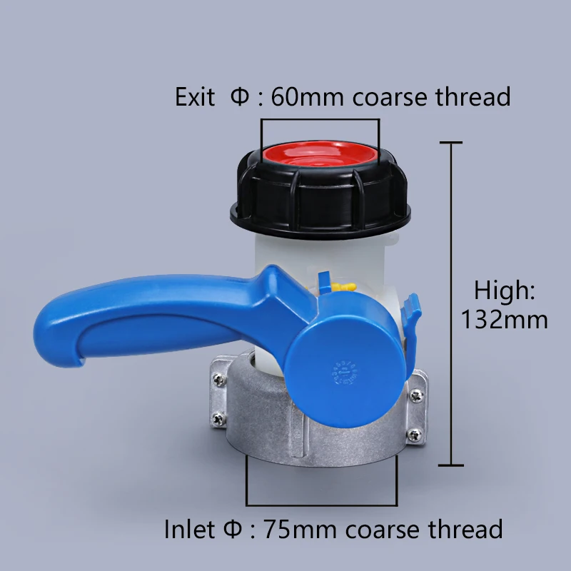 Thicken Plastic DN50 Butterfly Valve IBC Tank Switch Practical Tools Garden Household Connector Adapter 1PCS