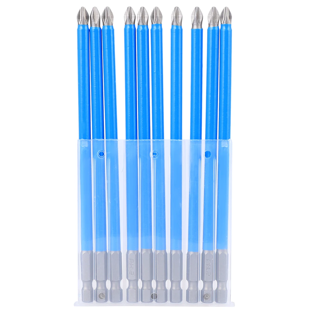 

10Pcs Screwdriver Bits Anti Slip S2 Alloy Steel Strong Magnetic Cross Drill Bit PH2x150mm Screwdriver