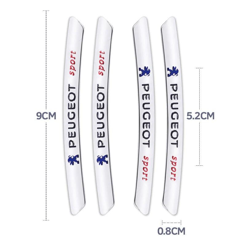 4 шт. металлические автомобильные наклейки обода изогнутые для Peugeot 206 307 308 3008 207 208