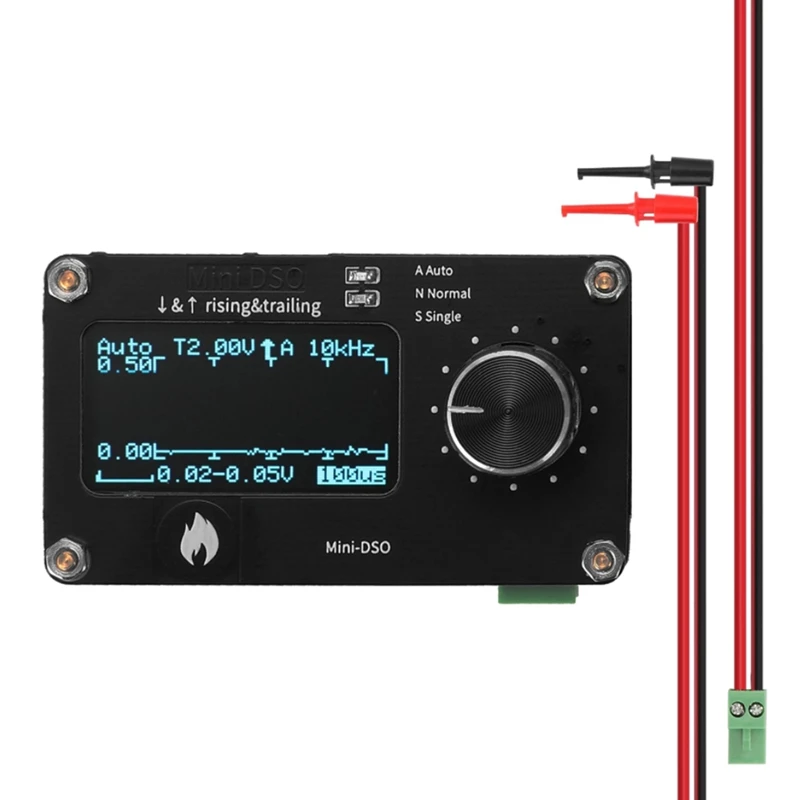 

Mini Oscilloscope OLED Display Contact Button 250 Khz Sampling Rate Simple Oscilloscope Metal Knob Single-Channel