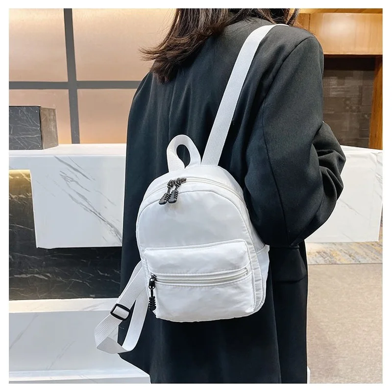 

Mini Women's Backpacks 2023 Trend Nylon Female Bag Small School Bags White Rucksack for Teen Girls Fashion Casual Backpack