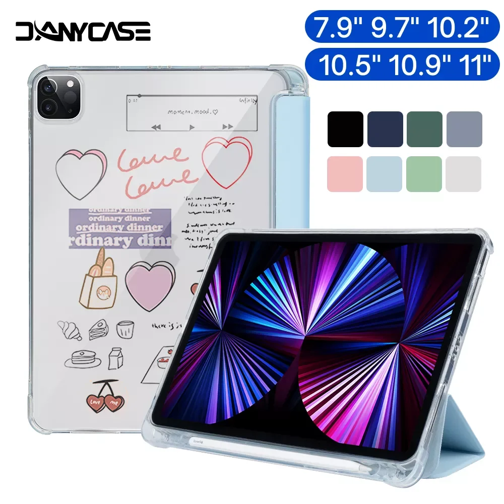 

NEW2023 DANYCASE For 2021 iPad Case Pro 11 M1 2019 2020 10.2 7/8/9th Cover 2018 iPad 9.7 5/6th Mini 45 6 Air4 5 10.9 With Pen Tr