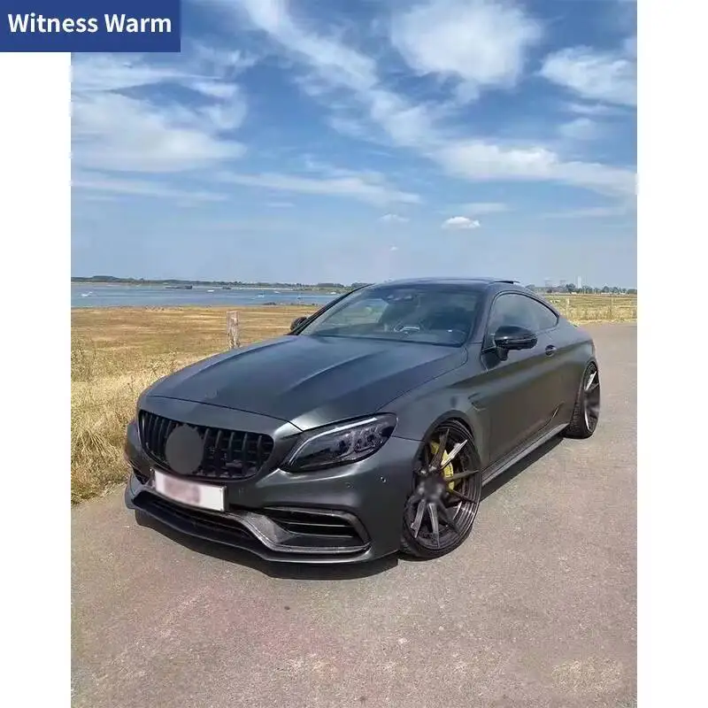 Фото Передний бампер из углеродного волокна, лопата для подбородка, диффузор для Mercedes Benz W205 C63 C63S AMG Coupe Sedan Car 2014-2021 №3