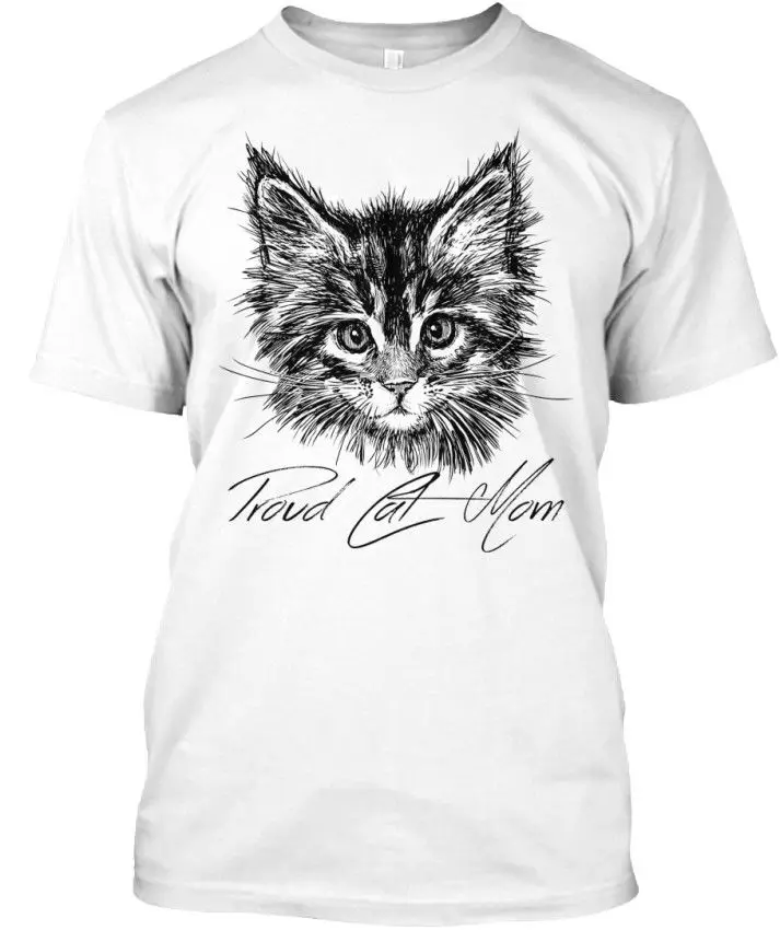 

2019 New Short Sleeve Men Fashion Men T Shirts Round Neck Mothers Day Proud Cat Mom Standard Unisex Online Tshirt Design
