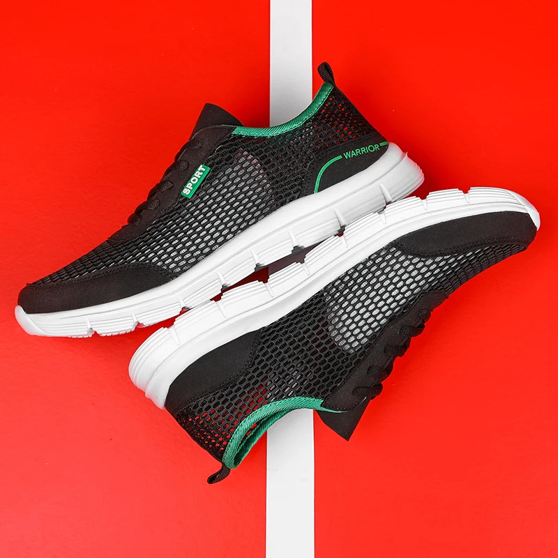 Summer Men's Soft Loafers Thin Breathable Mesh Slip-On Casual Shoes Flat Comfort Tennis Sneakers