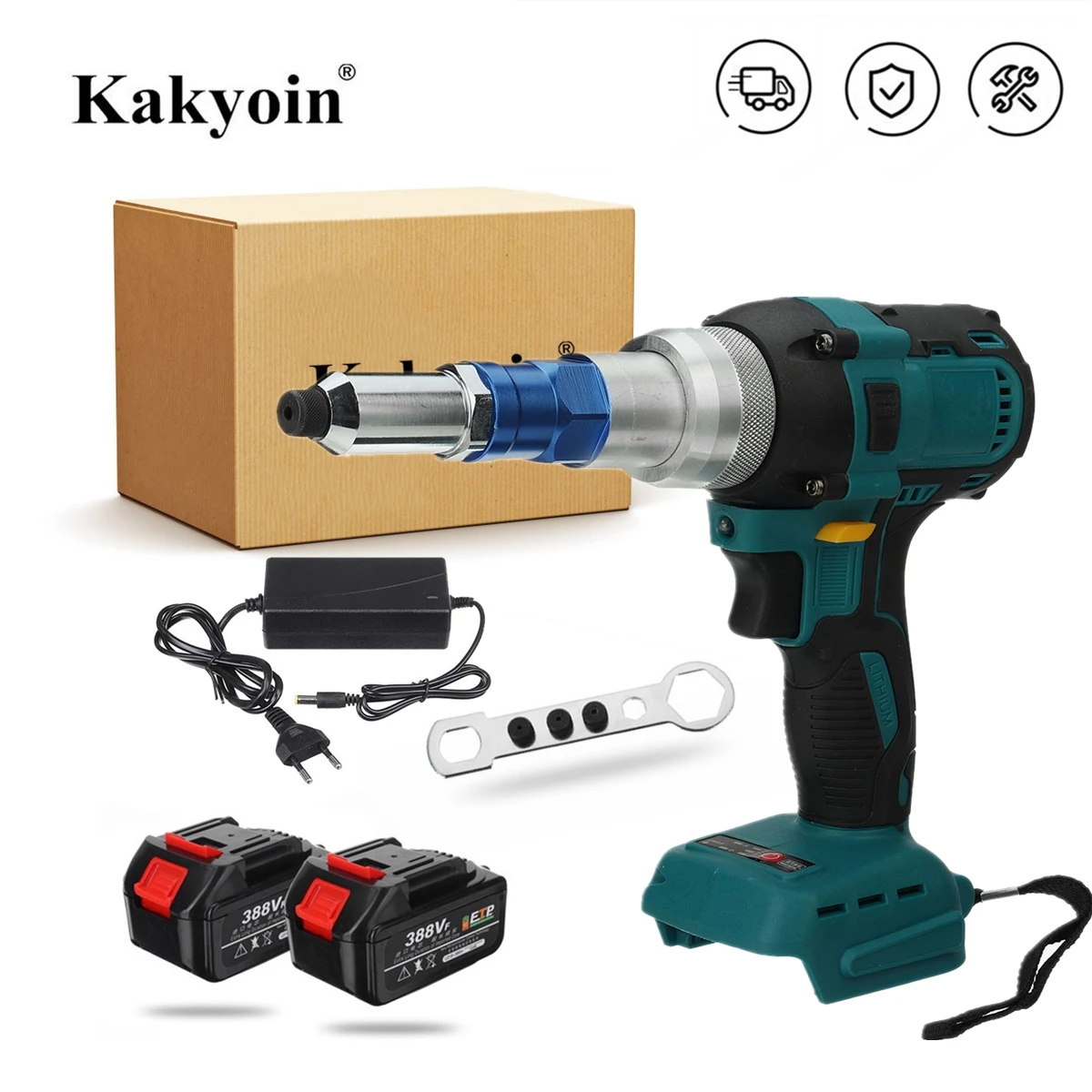 Бесщеточный Электрический пистолет для заклепок 388vf беспроводной