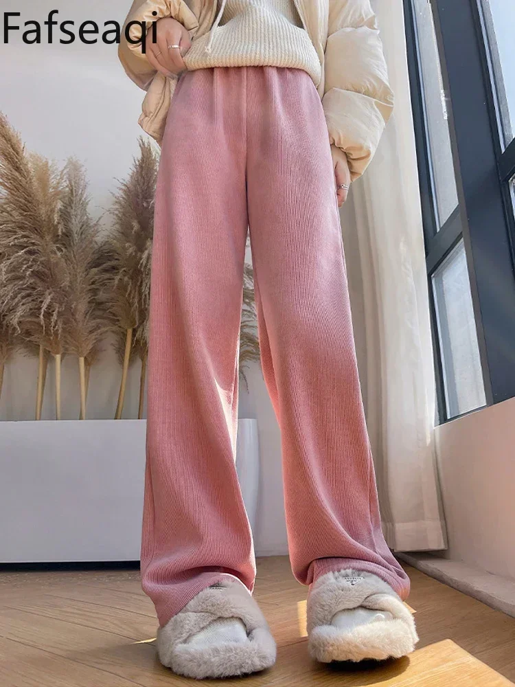 2024 зимние женские спортивные брюки с бархатной подкладкой Baisc Fleeve широкие