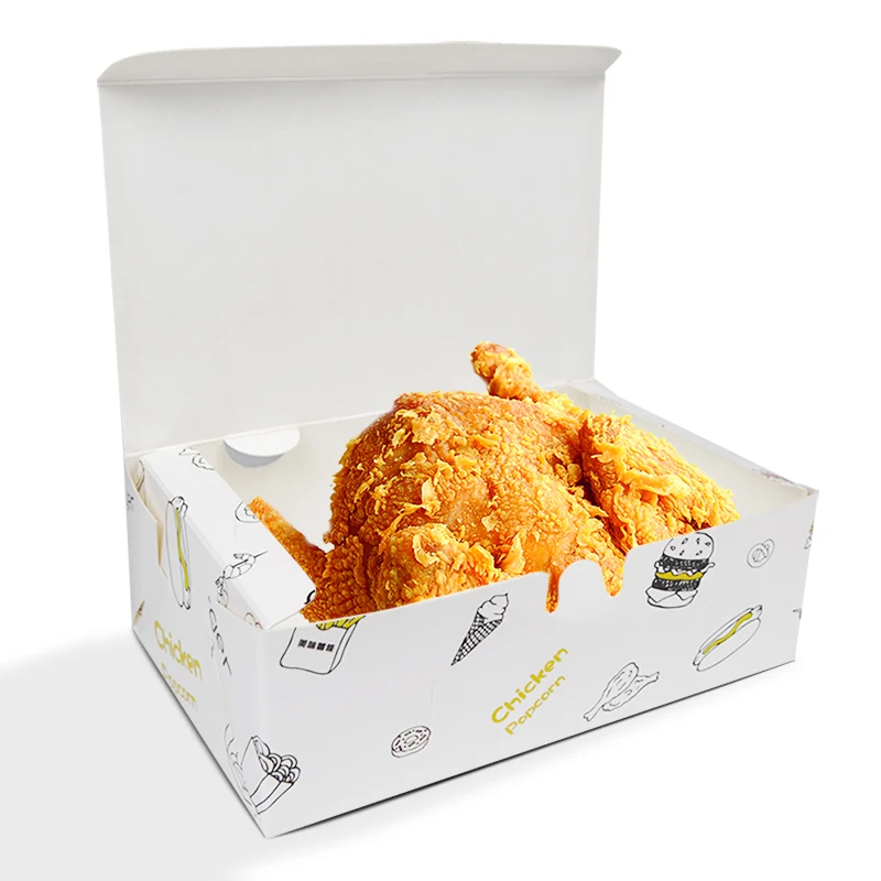 

customizd design Custom hamburger hot dog take away fast food fried chicken grade paper box logo printed