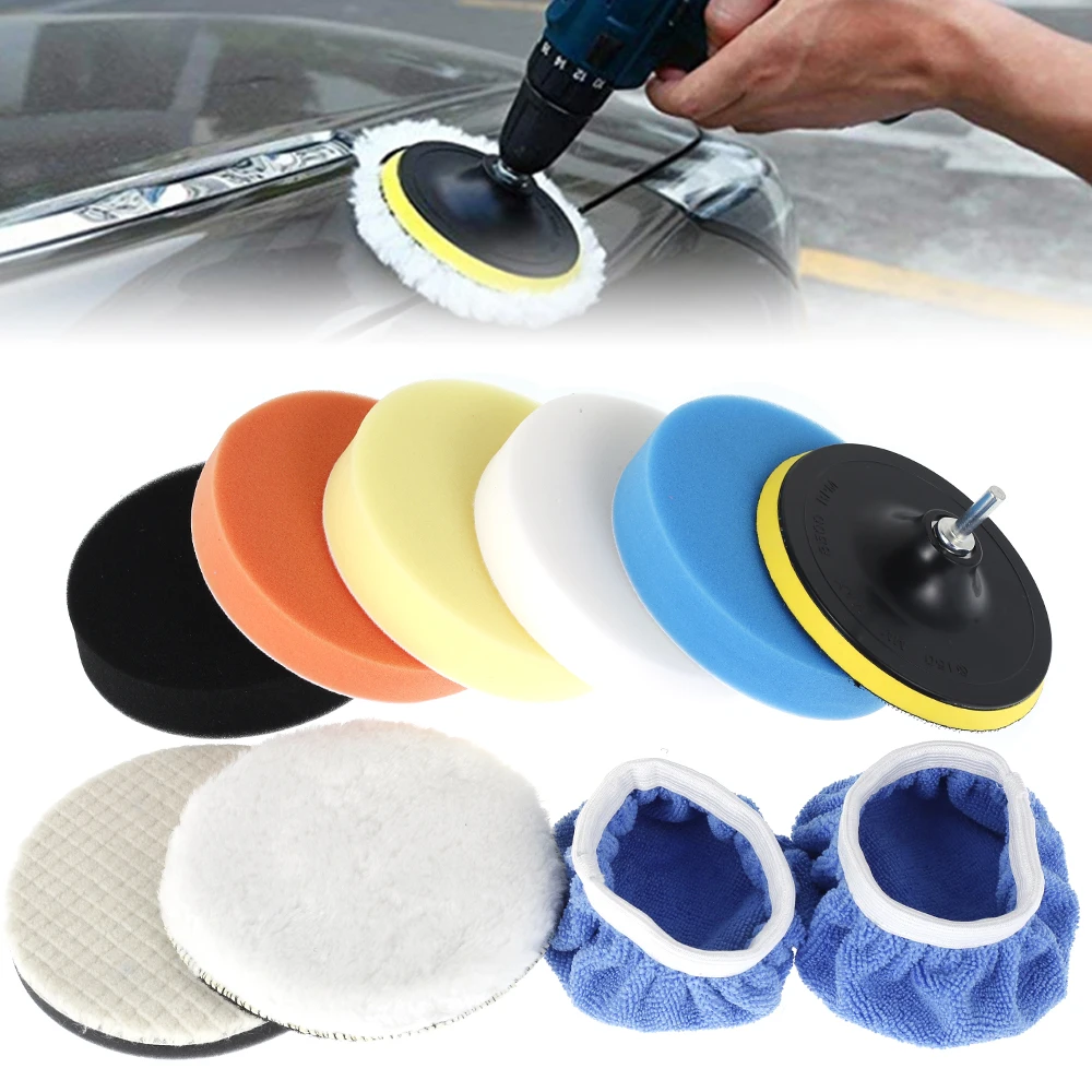 

11Pcs Car Polishing Pads 3/5/6 Inch Auto Buffing Sponge Reusable Waxing Foam Pad Removes Scratches Car Care Buffer Polisher Kit