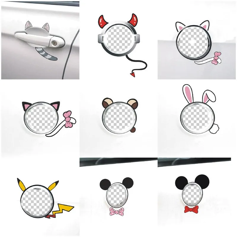 

Car Stickers Rabbit Totoro Pikachu Cartoon Cute Lovely Funny Logo Decoration For Volkswagen Golf Polo Skoda Trunk Styling C40