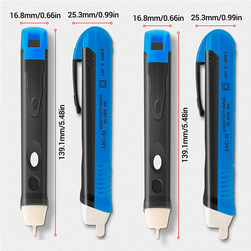 

Plastic Voltage Tester Pen Non-contact LED Volt Detector 90-1000V AC Socket Electric Pencil Sensor