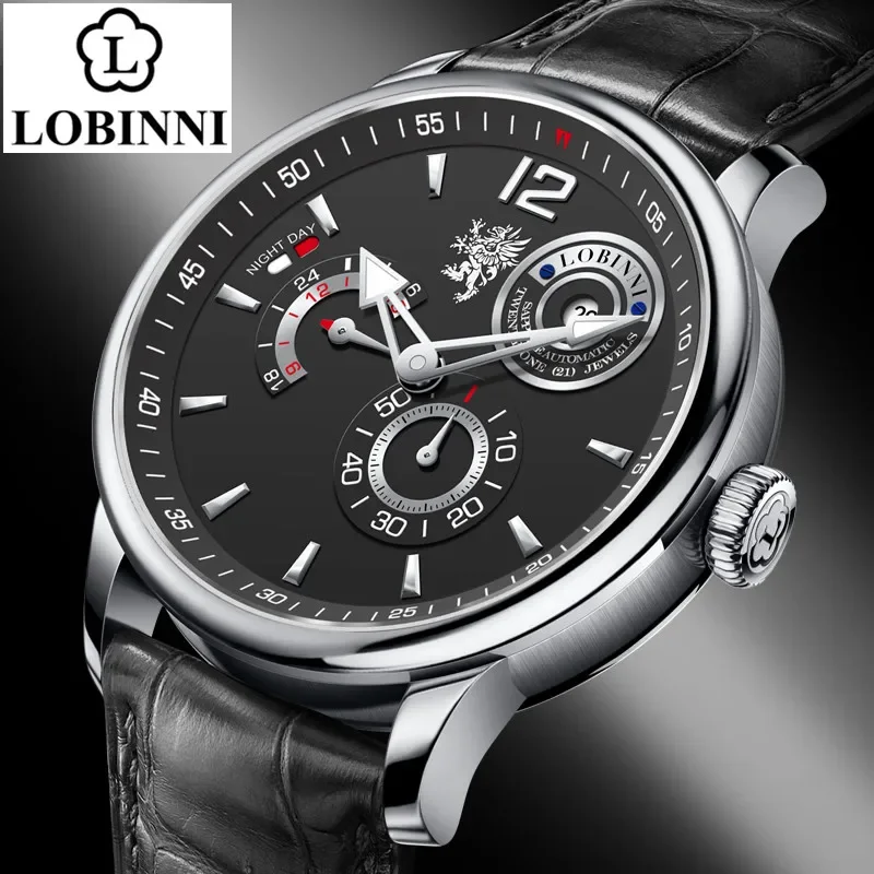 Фото LOBINNI 18012 Мужские механические часы 42 мм Япония Miyota 8219 Автоматический механизм с сапфировым стеклом Водонепроницаемые мужские наручные часы 50 м №4