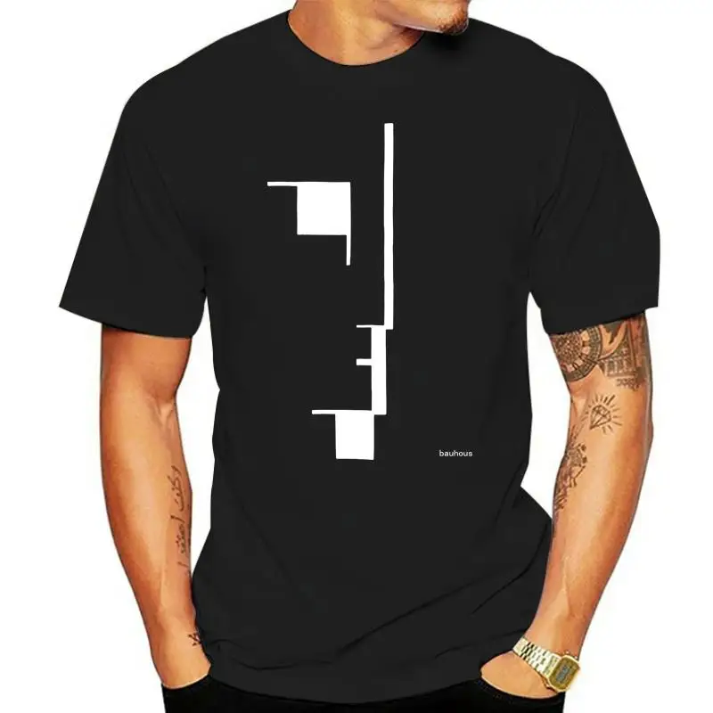 Bauhaus Men'S Big Logo Tee Slim Fit T-Shirt Black Casual Tee Shirt