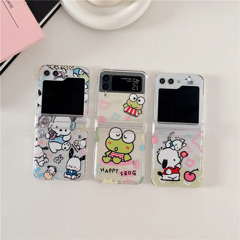 

Transparent Cute Cartoon Dog Phone Case for Samsung Galaxy ZFlip 5 4 3 Protective Back Cover for ZFlip3 ZFlip4 ZFlip5 Case Shell