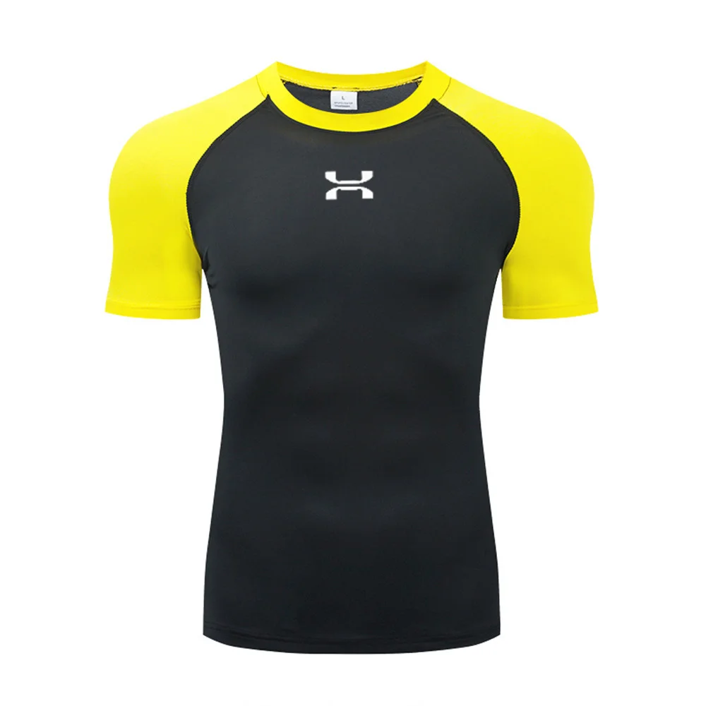 Новая компрессионная Мужская футболка с коротким рукавом женская для фитнеса