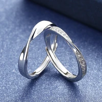 creative 925 sterling silver fashion couple shining twisted pattern mens and womens pair ring couple engagement charm jewelry