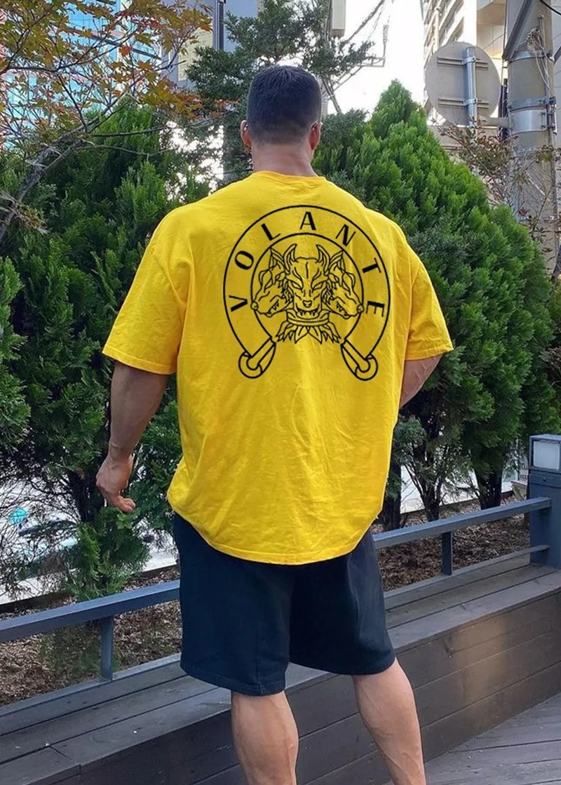 

New 2022 Men Casual Oversized Hip Hop Short Sleeves Cotton T Shirt Gym Fitness Male Training Workout Tees Top Fashion Clothes