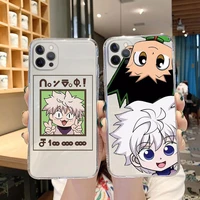 cute hunter x hunter transparent phone case for iphone 13 12 11 pro xr x xs max se20 7 8 plus hxh anime soft cover fundas