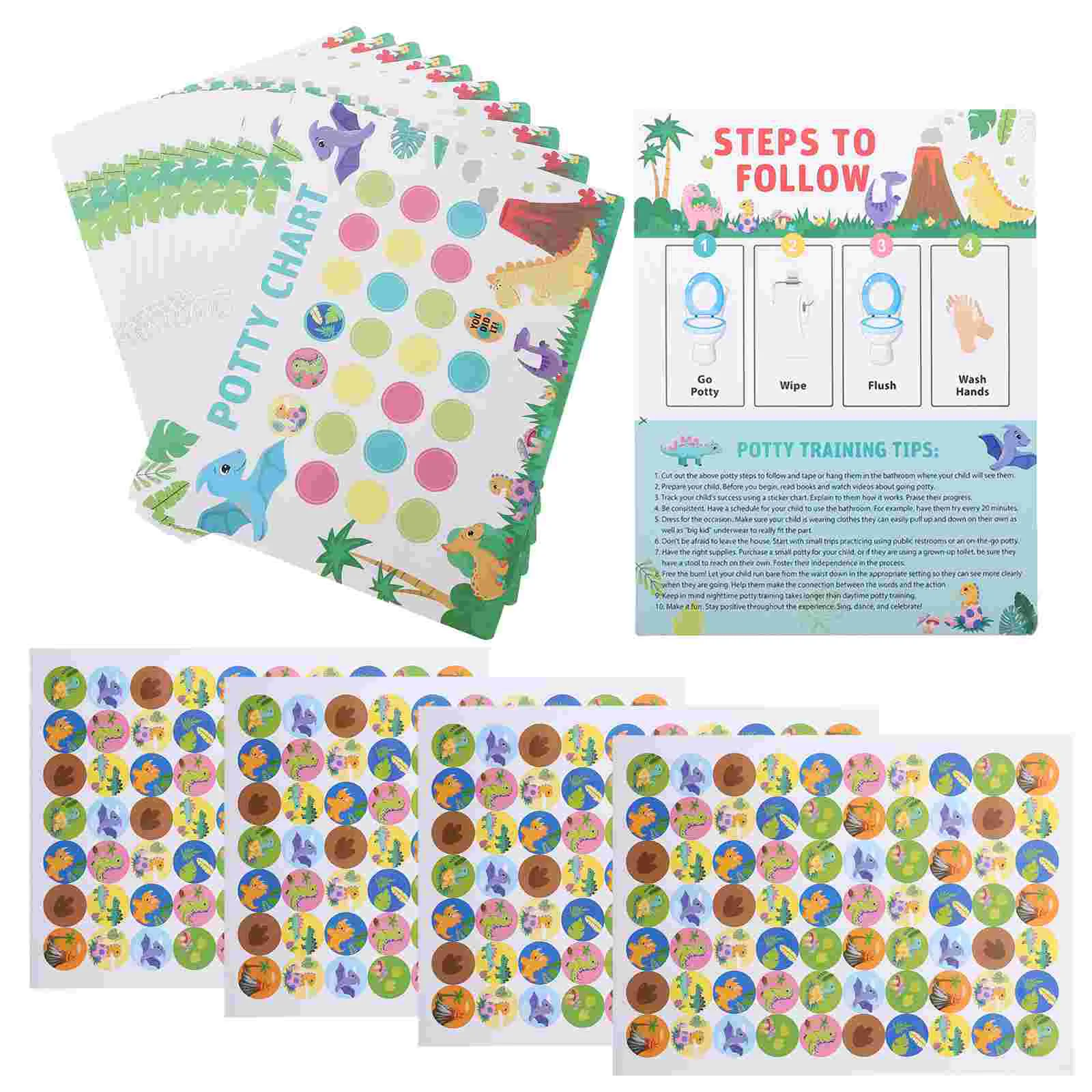 Stickers for Children Kids Potty Training Dinosaur Decals Supplies Chart Toddlers Boys with