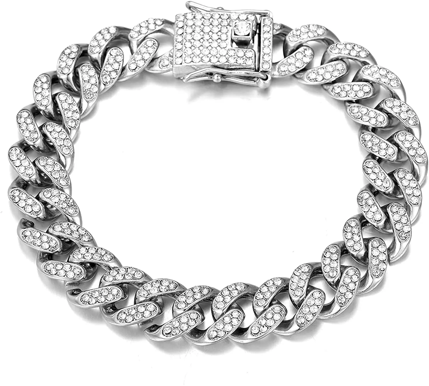 Iced Out браслеты для женщин шикарный Кристалл Хип-хоп мужской браслет 8 &quotЗолотая