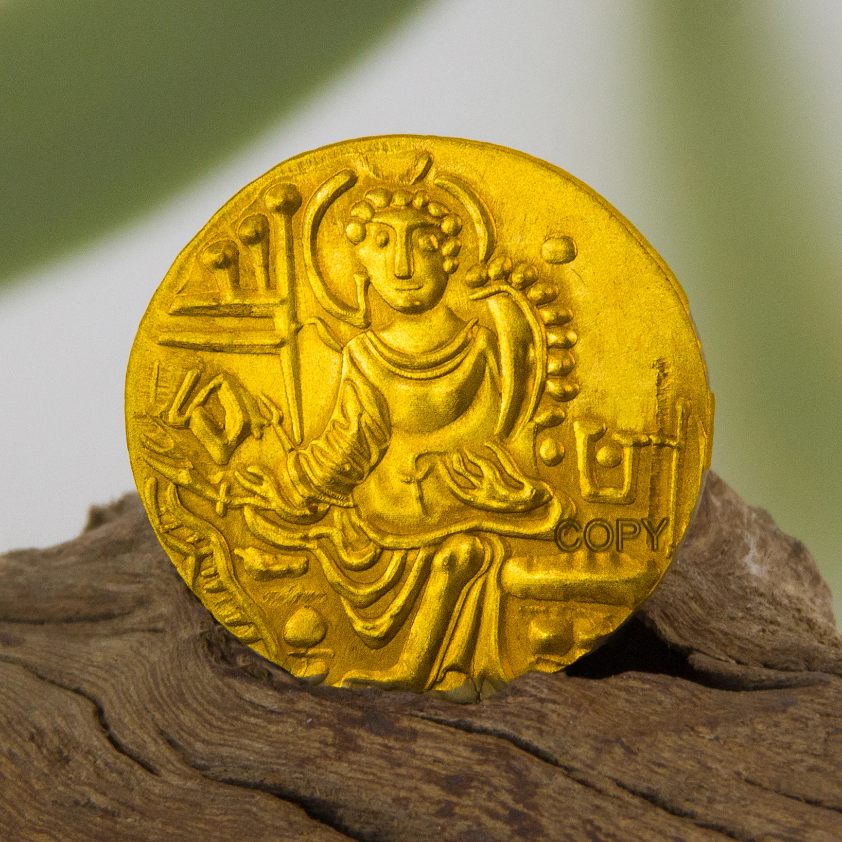 Золотая монета кушан кепанадар монеты старого шелкового пути христианский жетон