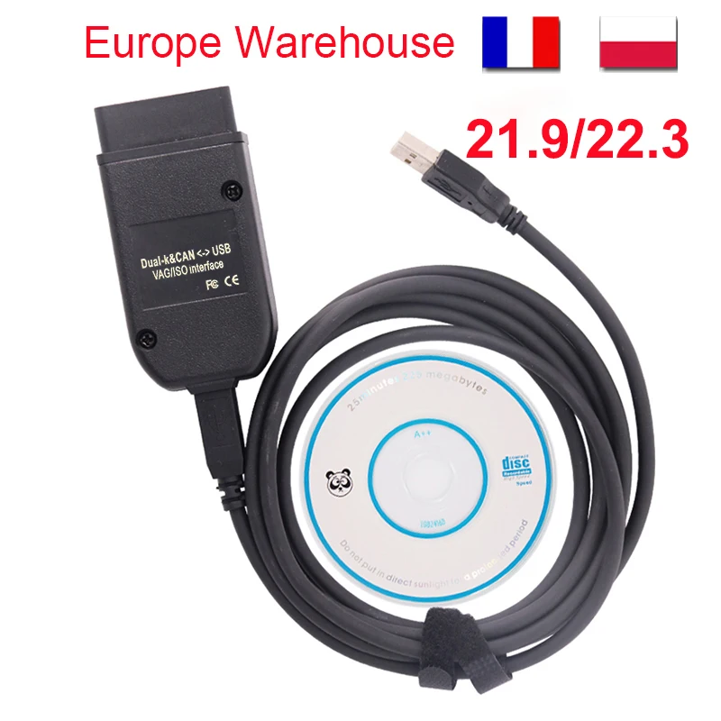 Диагностический сканер VAG COM 22 3 Hex V2 USB интерфейс VagCom 21 9 Obd2 для VW AUDI Skoda Seat