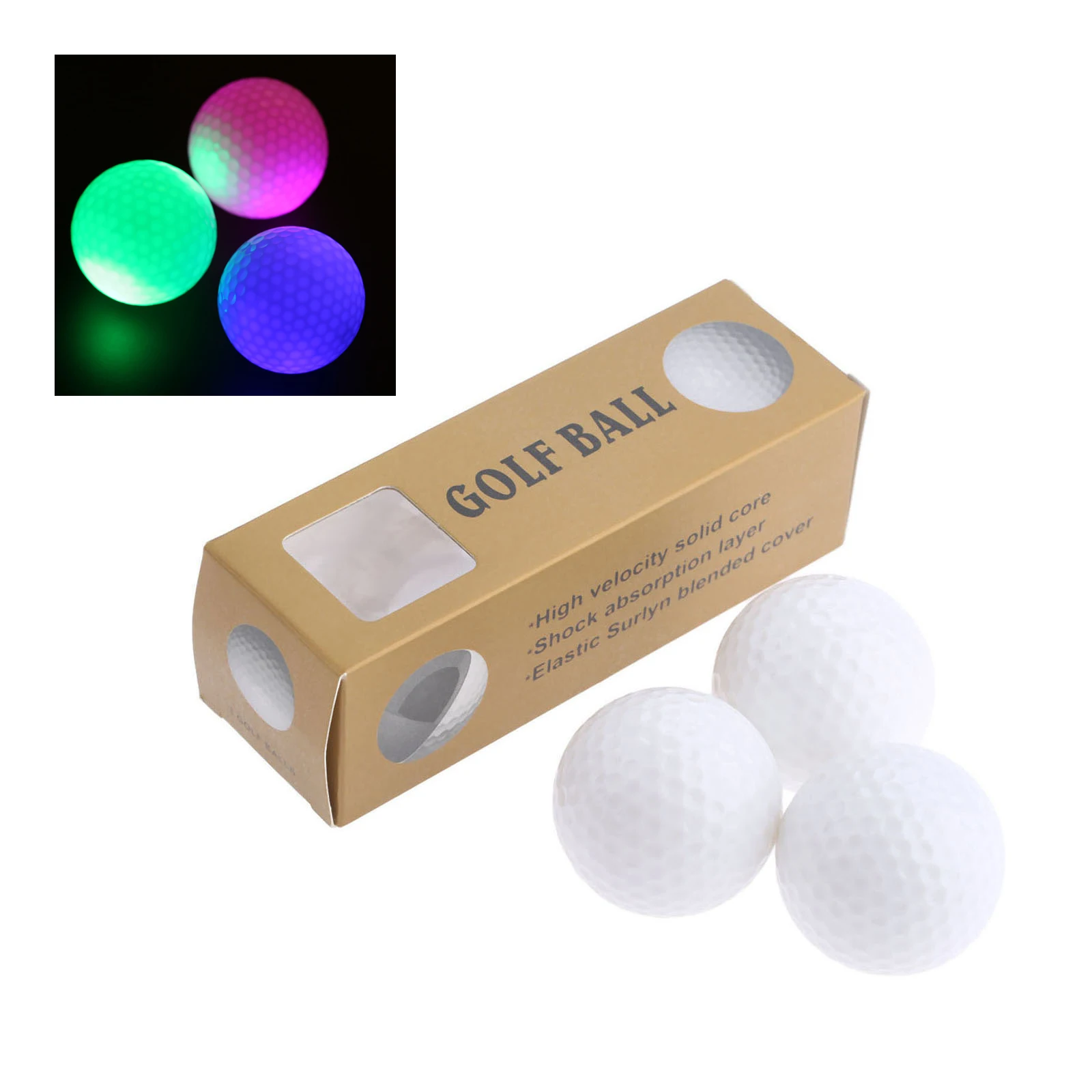 S Night Training Constant Shining Two Layer Surlyn Golf Practice Balls 42.6mm(1.67