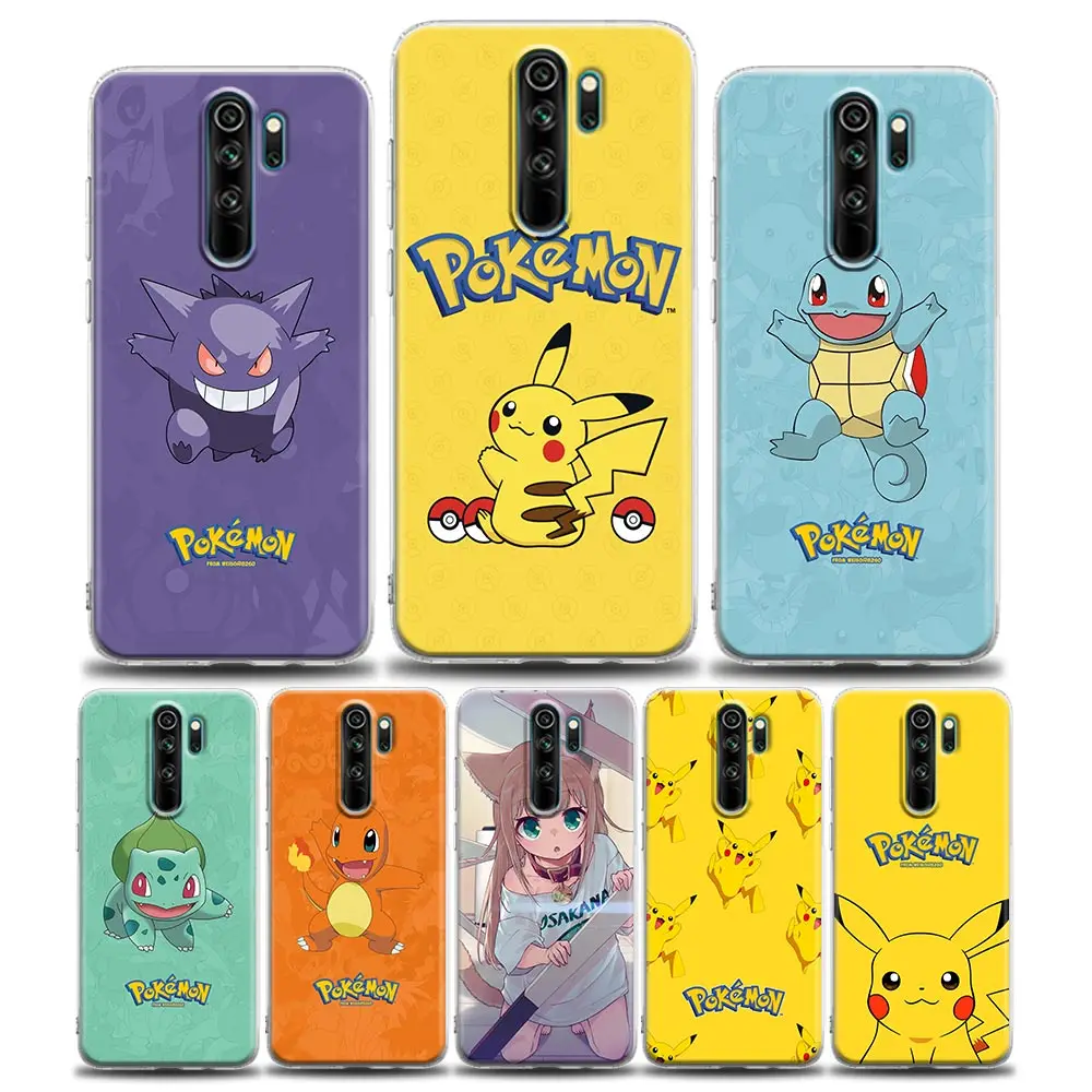 

Japanese Anime Pokemen Clear Phone Case For Xiaomi Redmi Note 8Pro 11 10 9 8 Pro 7 8A 10S 11 K40 Pro 5G Soft TPU Cover Coque