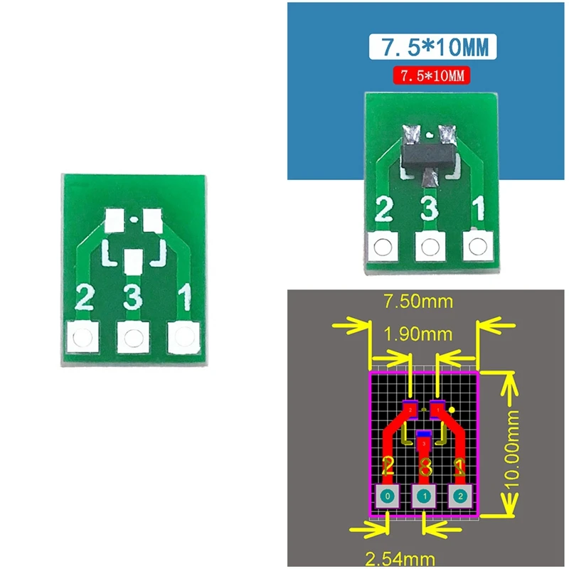 

AT14 SOT23 SOT23-3 Turn SIP3 Double-Side SMD Turn DIP SIP3 Adapter Converter Plate SOT SIP IC Socket PCB Board DIY Kit