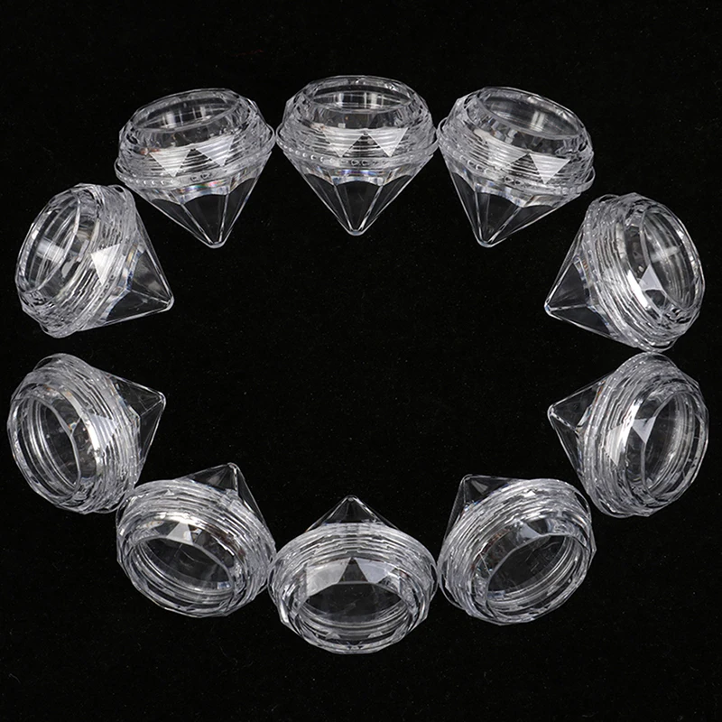 

10Pcs 5g Mini Cosmetic Empty Jar Pot Diamond Cream Box Portable Eyeshadow Makeup Face Cream Container Refillable Bottles