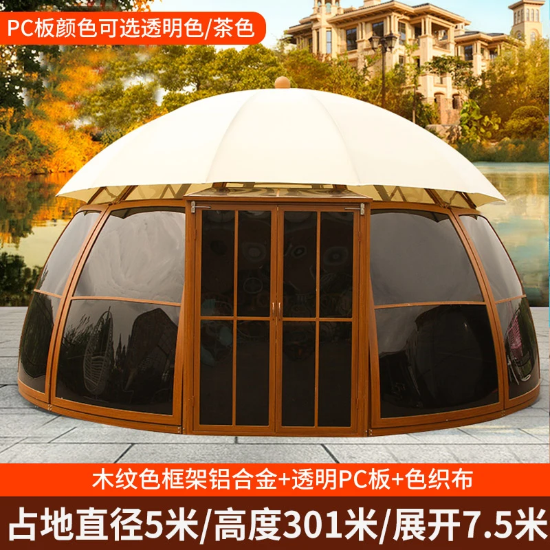 

Sunshine Outdoor Glass Room Luxury Aluminum Alloy Gazebo Tent Villa Terrace Leisure Sun Room Activity Sunshade