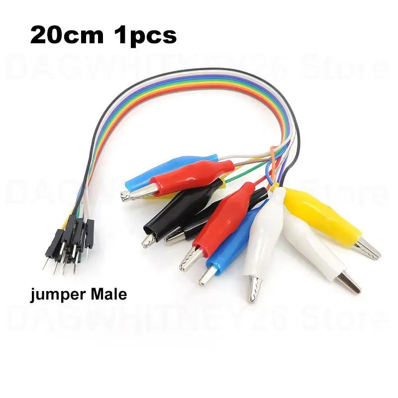 Зажим крокодил к перемычке 10-контактный штекерный зажим на гнездовой тестовый