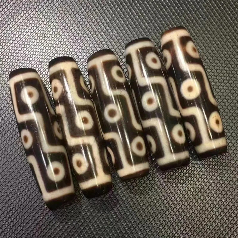 YB06 древний метод девять глаза бусины дзи 12*38 мм натуральный агат фэн-шуй амулет