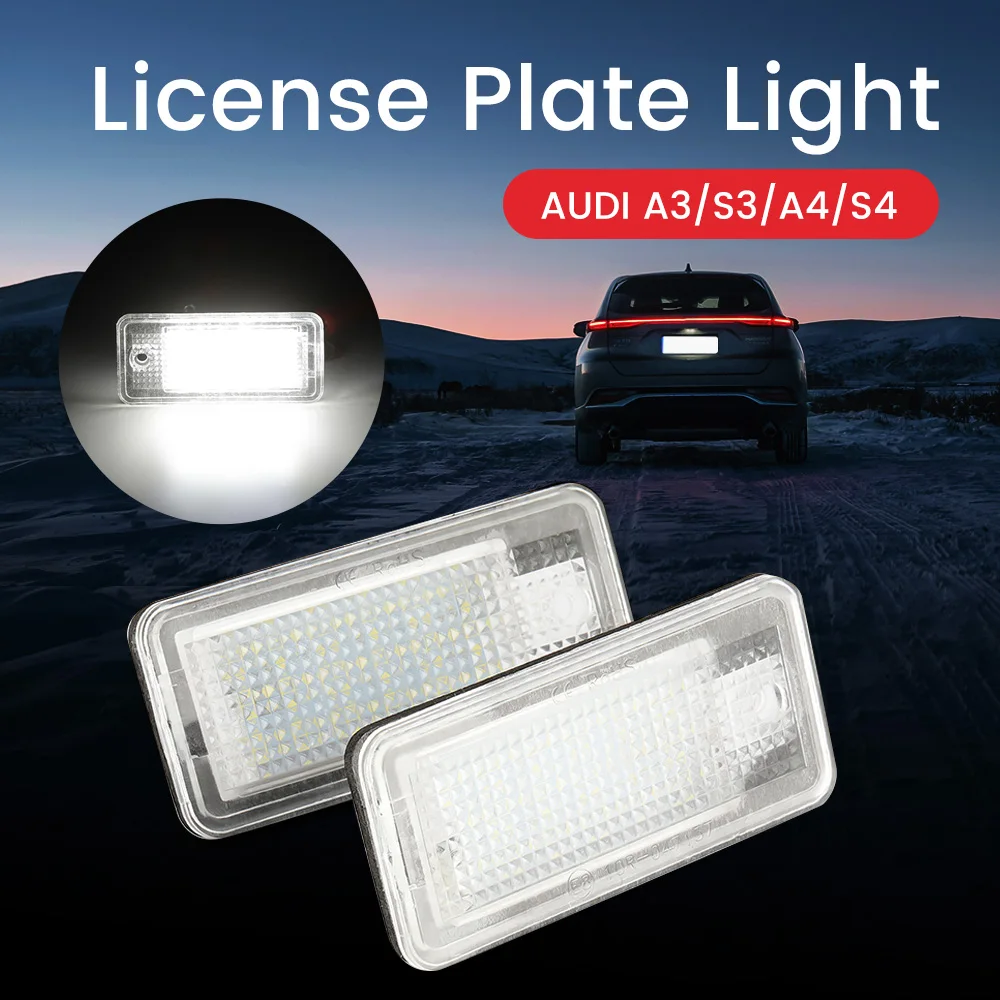 1Pcs Car LED License Number Plate Light Lamp Auto Canbus Car Styling For Audi A3 S3 A4 S4 B6 A6 S6 A8 S8 Q7 12V Auto Accessory