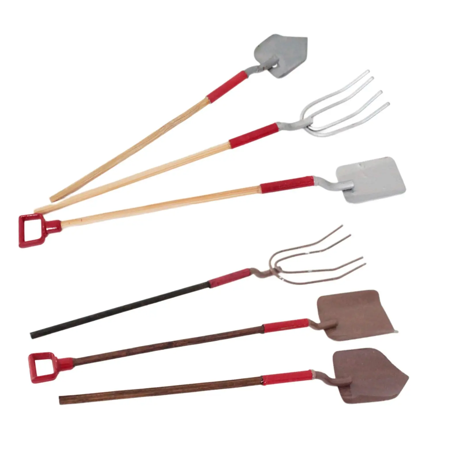 

3Pcs 1/12 Scale Miniature Gardening Tools Simulation Miniature Shovel Rake