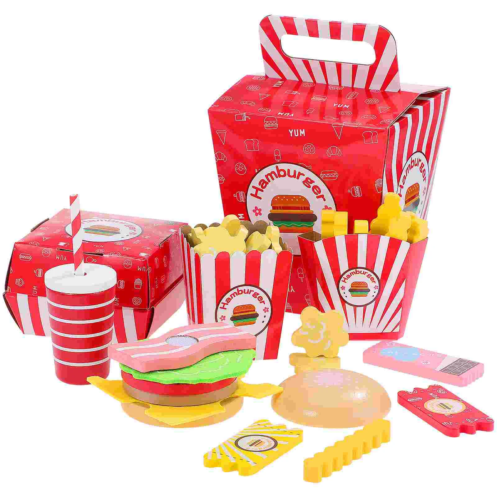Гамбургер картофель фри комбинированная имитация еды игрушка для детей игровой