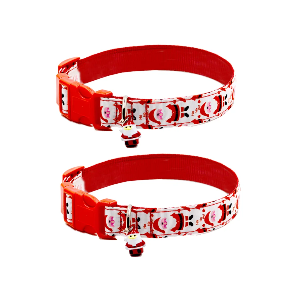 

2-Piece Chic Adjustable Christmas Collar Cat Collar Collar Xmas Bell Collar