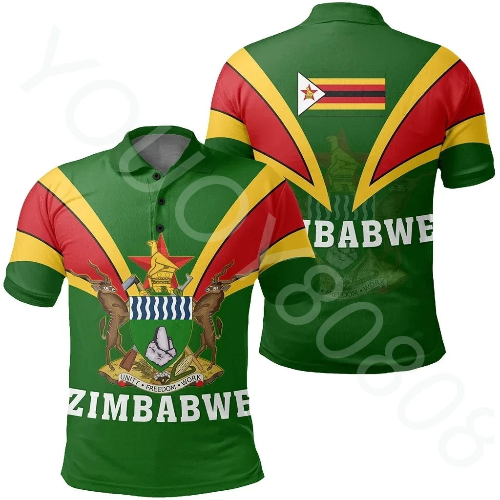 

Рубашка-поло Africa Zone-Зимбабве рубашка-поло в модном стиле Летняя мужская и женская одежда повседневные уличные Топы