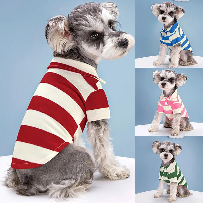 Classical Striped Dog T-Shirts Breathable Puppy Pullover Summer Pet Clothes For Small Large Dogs Chihuahua Yorkies Poodle