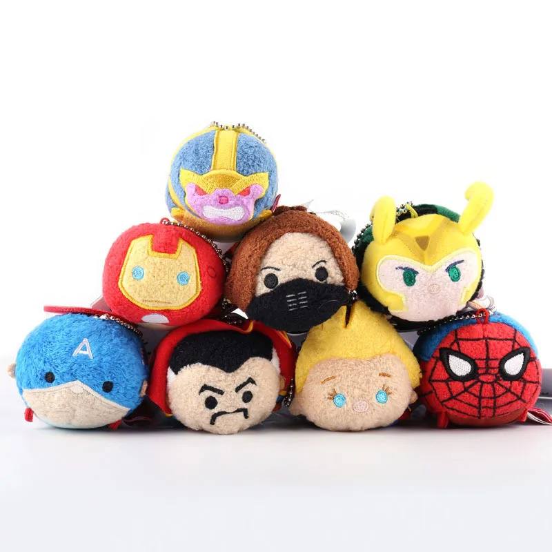 Disney Tsum 9cm Marvel Avengers Loki Spider-Man Iron Man Screen Wipe Plush Pendant Cute Dolls Exquisite Gifts Kids Toy Gift - купить по