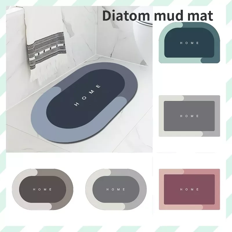 

NEW Modern Minimalist Diatom Mud Floor Mat Absorbent -Slip Bathroom Kitchen Foot Pad 40*60cm/50*80cm