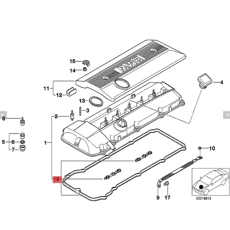 11129070990 11120030496 11121726537 Крышка клапанов двигателя прокладка уплотнения для E36 E38 E39 E46