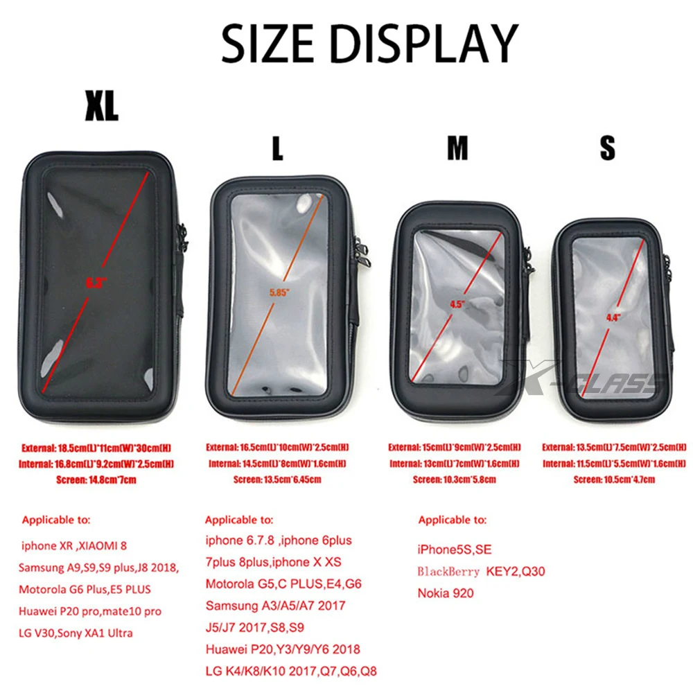 universal motorcycle handlebar phone gps holder pocket waterproof pu leather accessories for harley kawasaki bmw yamaha free global shipping