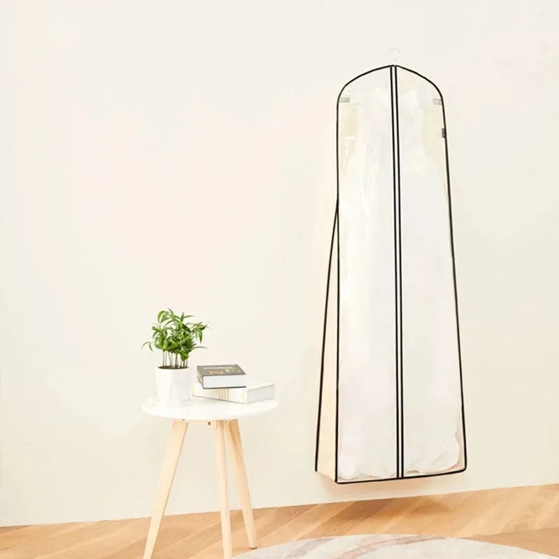 

Wedding Dust Cover Portable Folding Trailing Transparent Extended Dress Cover Waterproof Dustproof Storage Skirt Hanging Coat Co