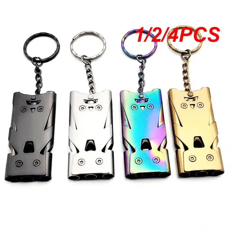 

Свисток с двойной трубкой, брелок с высоким децибелем для выживания на открытом воздухе, многофункциональный инструмент для кемпинга, 1/2/4 шт.