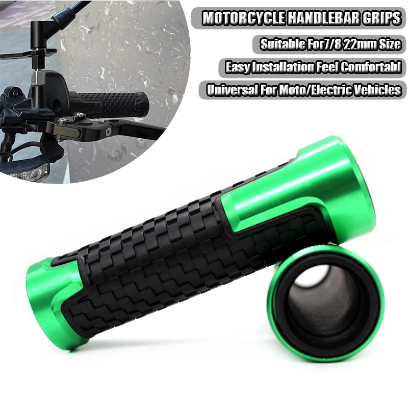 

7/8'' 22MM Motorcycle handle grips Motorbike handlebar ends For Kawasaki NINJA 300 400 ZX6R ZX9R ZX12R Z800 Z750 Z250 ER6N/F