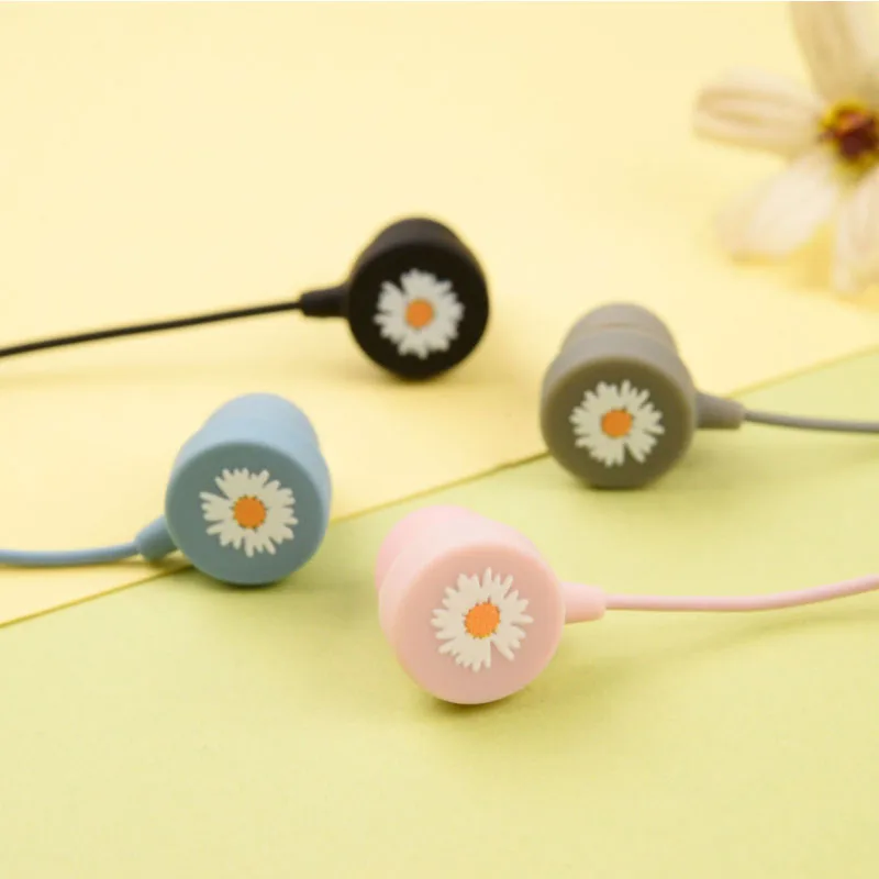 

Cute Cartoon Earphone Wired With Built-in Microphone 3.5mm In-Ear Wired Headset Kawaii Headphone With Case Gift
