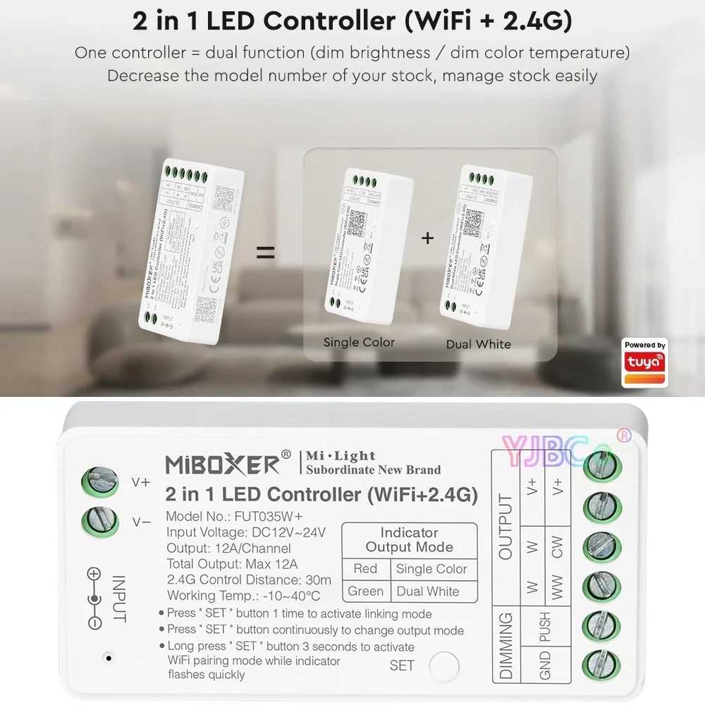 Miboxer Tuya APP Zigbee 2. 0 3 0G WiFi двойная белая одноцветная Светодиодная лента 2 в 1